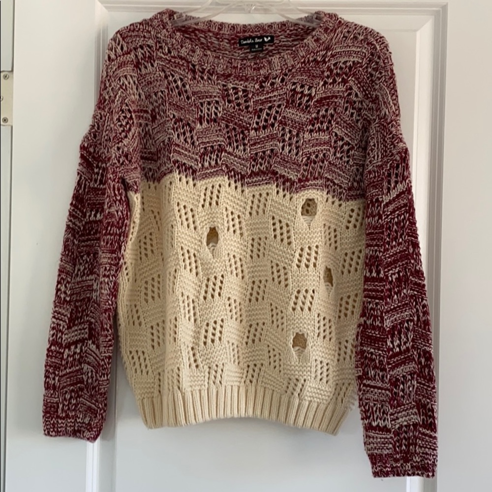 Double Zero red and cream sweater